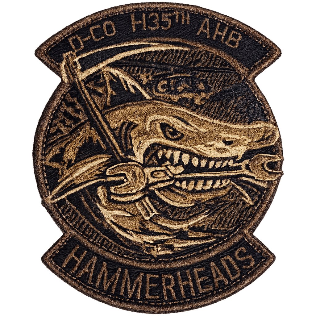 1-135th Hammerheads Embroidered Patch Subdued