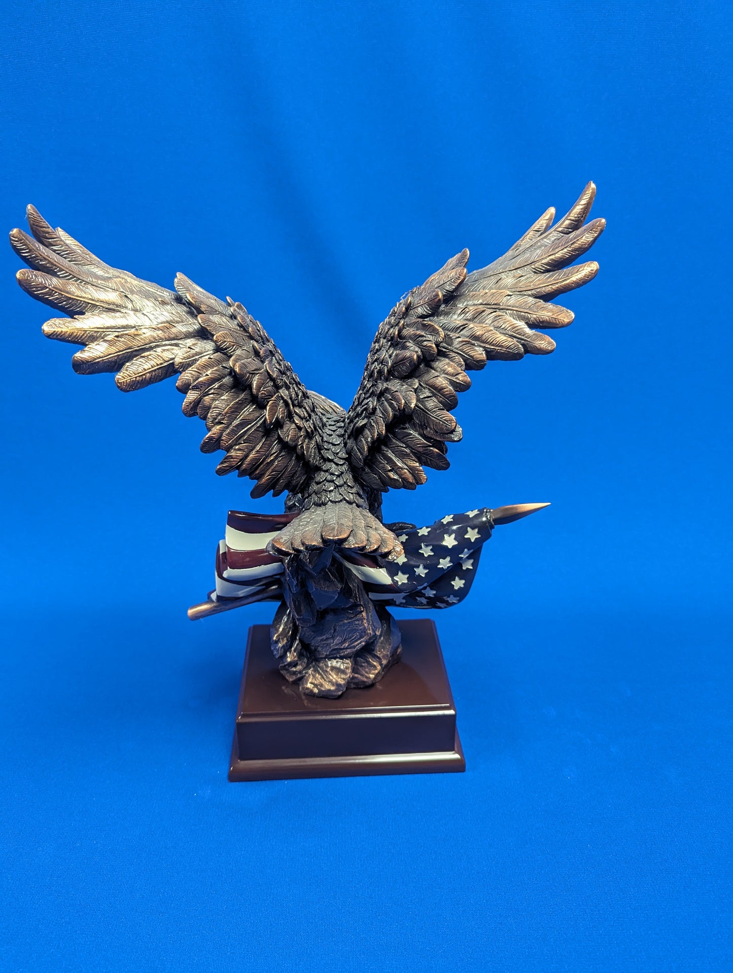 Large Eagle on Flag with Base