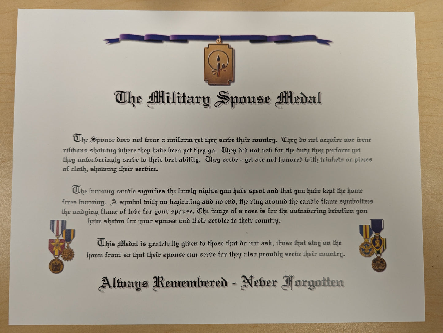 Military Spouse Medal