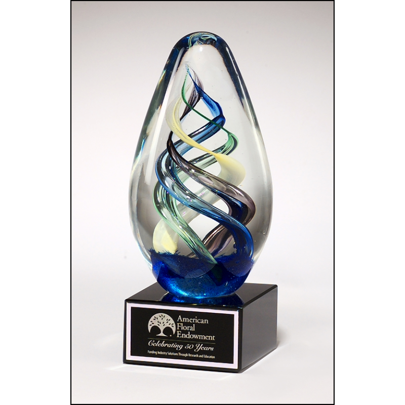 Art Glass Award with Black Base