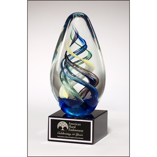 Art Glass Award with Black Base