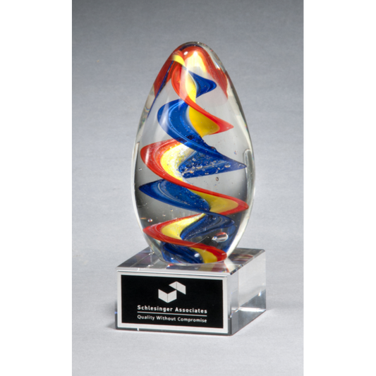 Art Glass Award with Clear Base