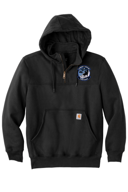 1-135th Rough Riders- Carhartt Rain Defender Paxton Heavyweight Hooded Zip Mock Sweatshirt