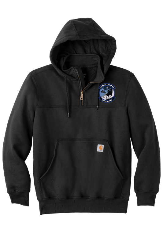 1-135th Rough Riders- Carhartt Rain Defender Paxton Heavyweight Hooded Zip Mock Sweatshirt