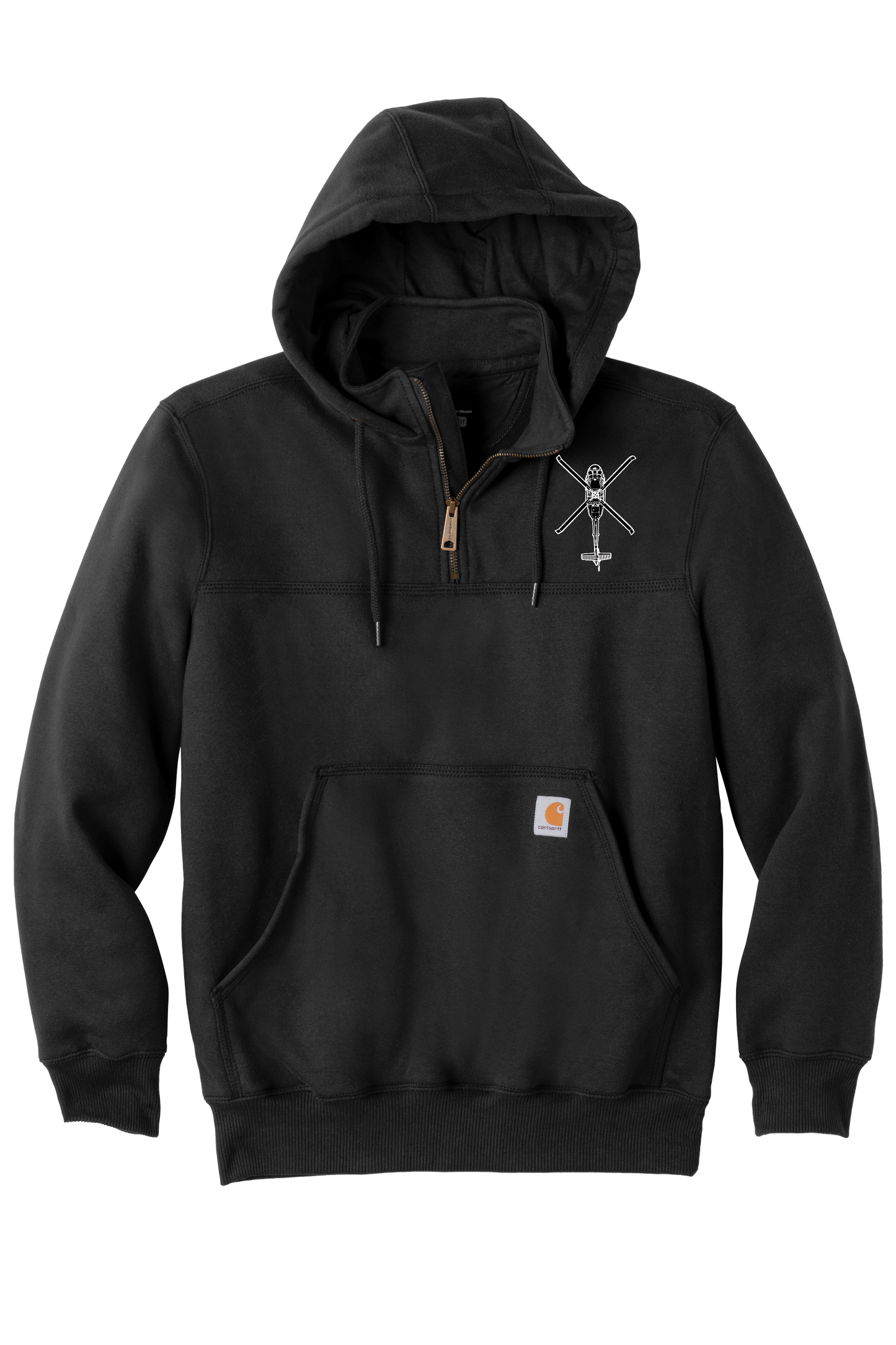 1-135th Hammerheads- Carhartt Rain Defender Paxton Heavyweight Hooded Zip Mock Sweatshirt