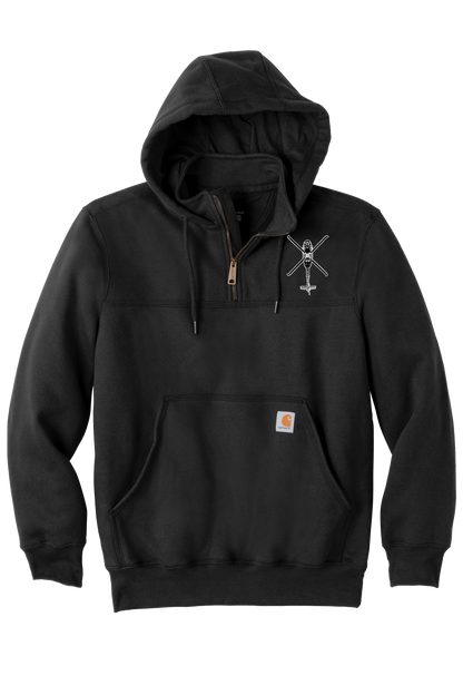 1-135th Hammerheads- Carhartt Rain Defender Paxton Heavyweight Hooded Zip Mock Sweatshirt