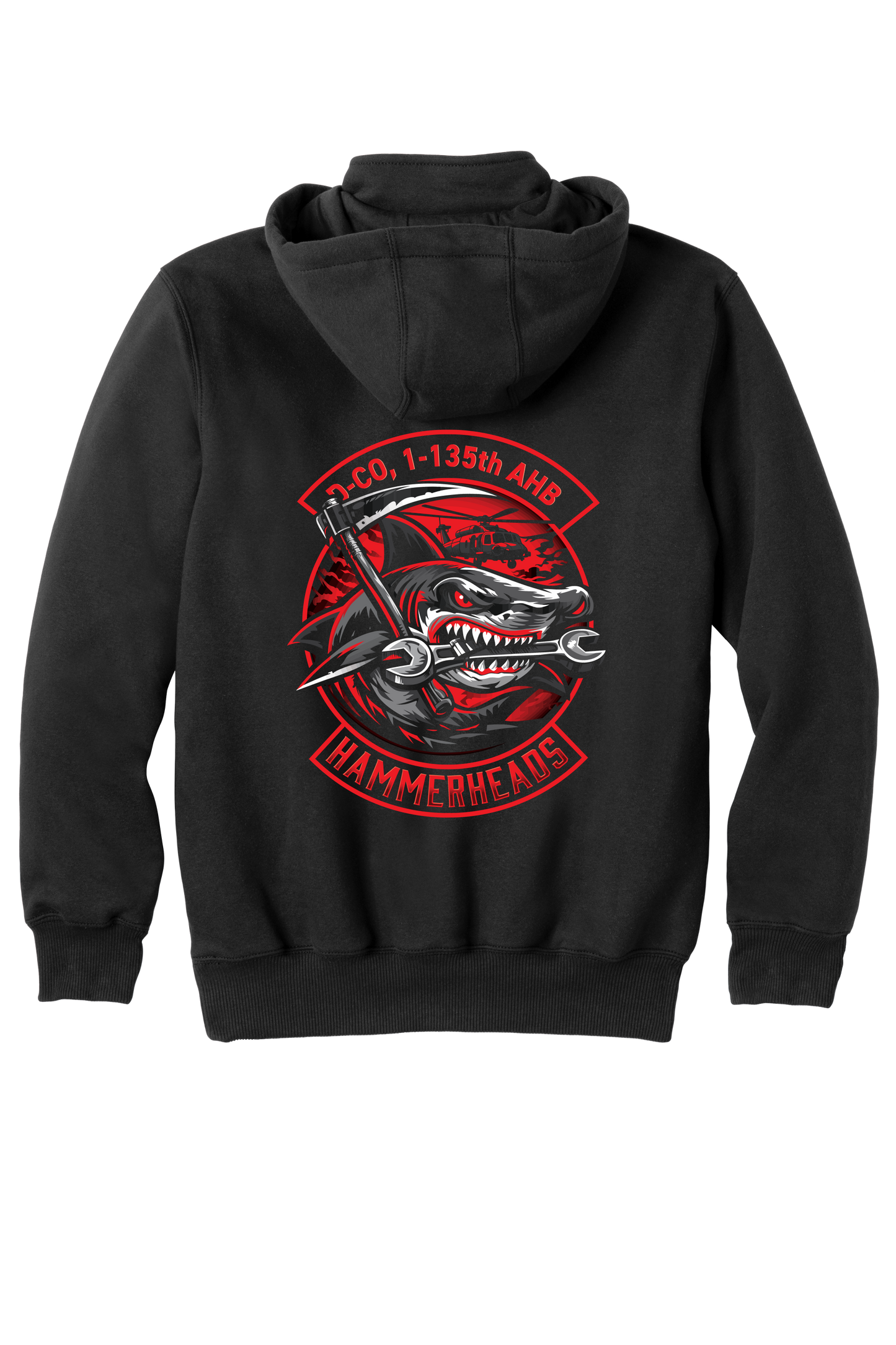 1-135th Hammerheads- Carhartt Rain Defender Paxton Heavyweight Hooded Zip Mock Sweatshirt