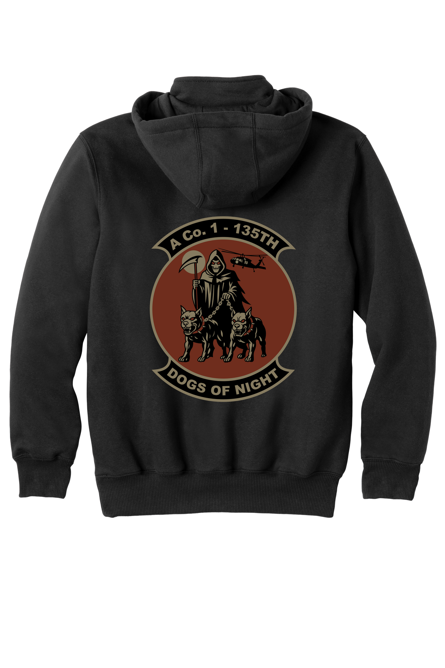 1-135th Dogs of Night - Carhartt Rain Defender Paxton Heavyweight Hooded Zip Mock Sweatshirt (Copy)
