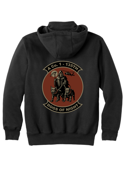 1-135th Dogs of Night - Carhartt Rain Defender Paxton Heavyweight Hooded Zip Mock Sweatshirt (Copy)