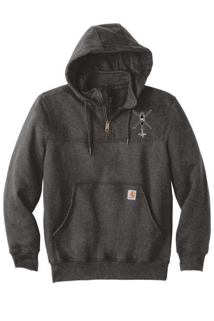 1-135th Hammerheads- Carhartt Rain Defender Paxton Heavyweight Hooded Zip Mock Sweatshirt