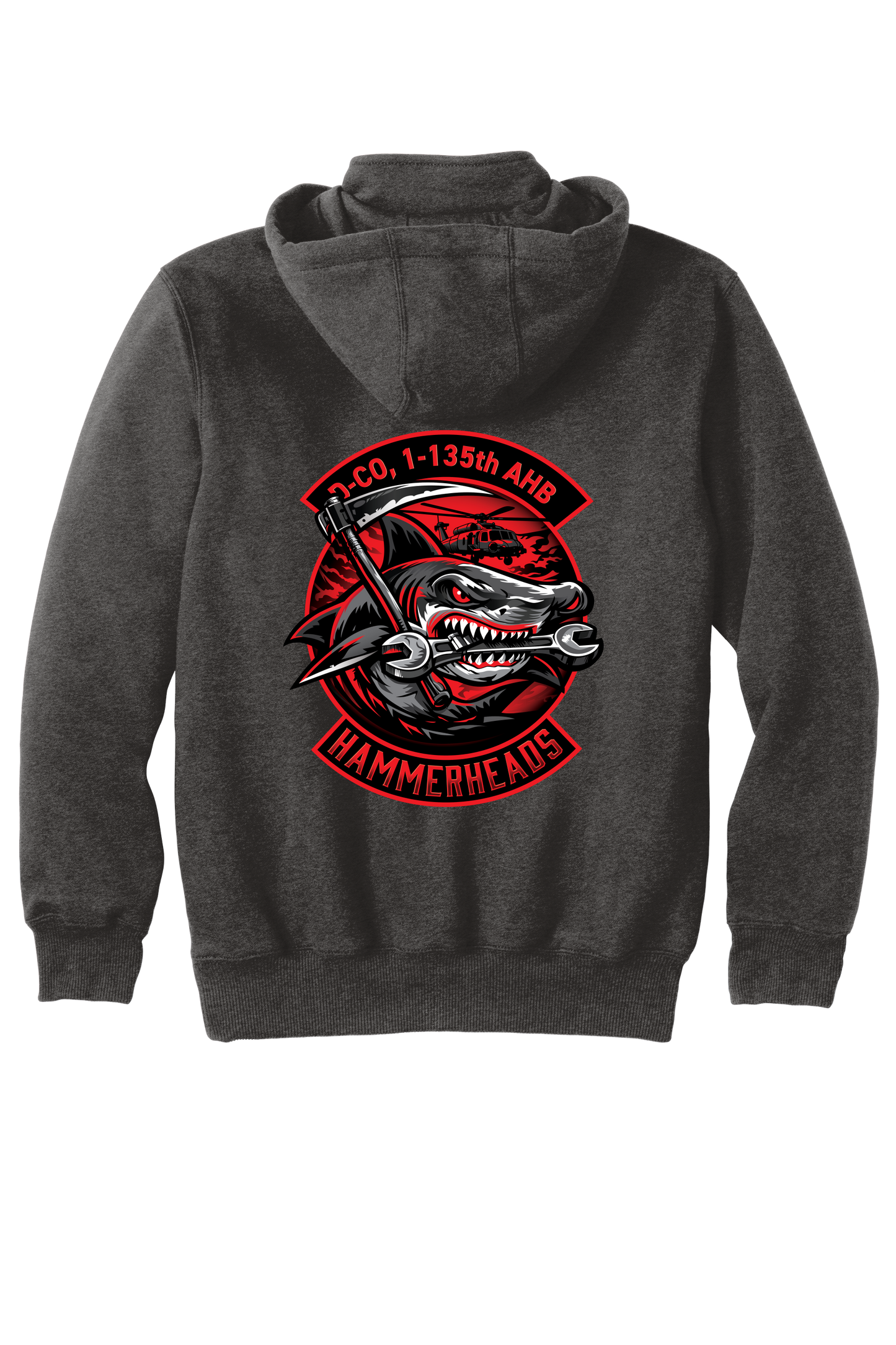 1-135th Hammerheads- Carhartt Rain Defender Paxton Heavyweight Hooded Zip Mock Sweatshirt