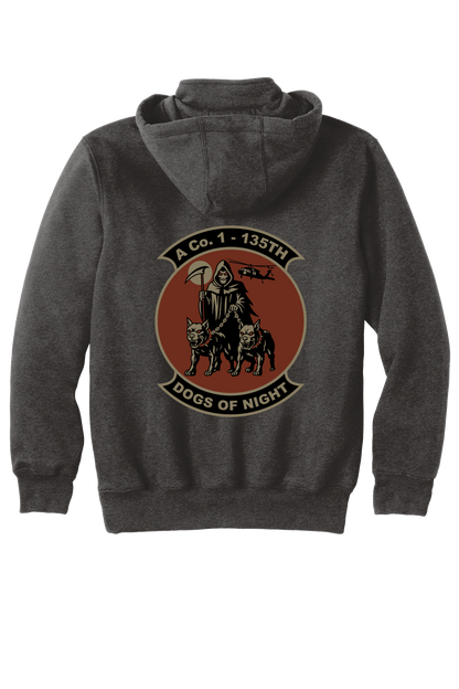 1-135th Dogs of Night - Carhartt Rain Defender Paxton Heavyweight Hooded Zip Mock Sweatshirt (Copy)