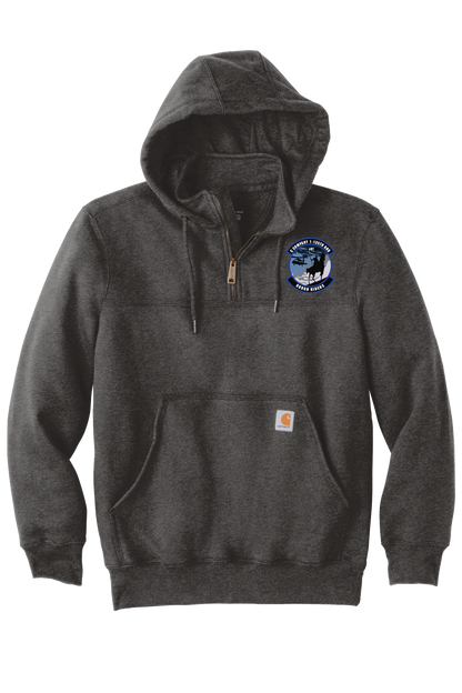 1-135th Rough Riders- Carhartt Rain Defender Paxton Heavyweight Hooded Zip Mock Sweatshirt