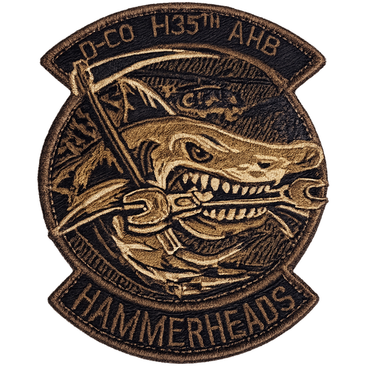 1-135th Hammerheads Embroidered Patch Subdued