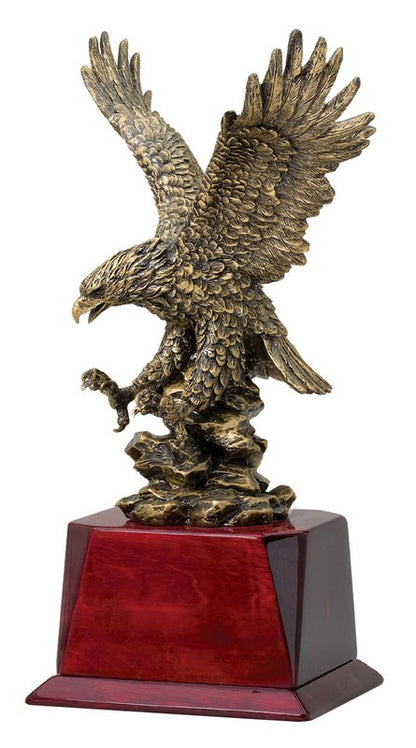 Eagle Landing on Wood 12" Resin Statue