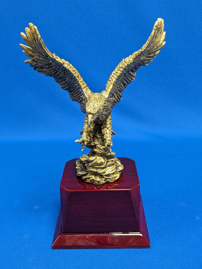 Eagle Landing on Wood 12" Resin Statue