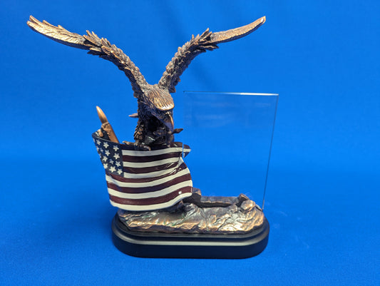 Eagle on Flag with Glass Plaque