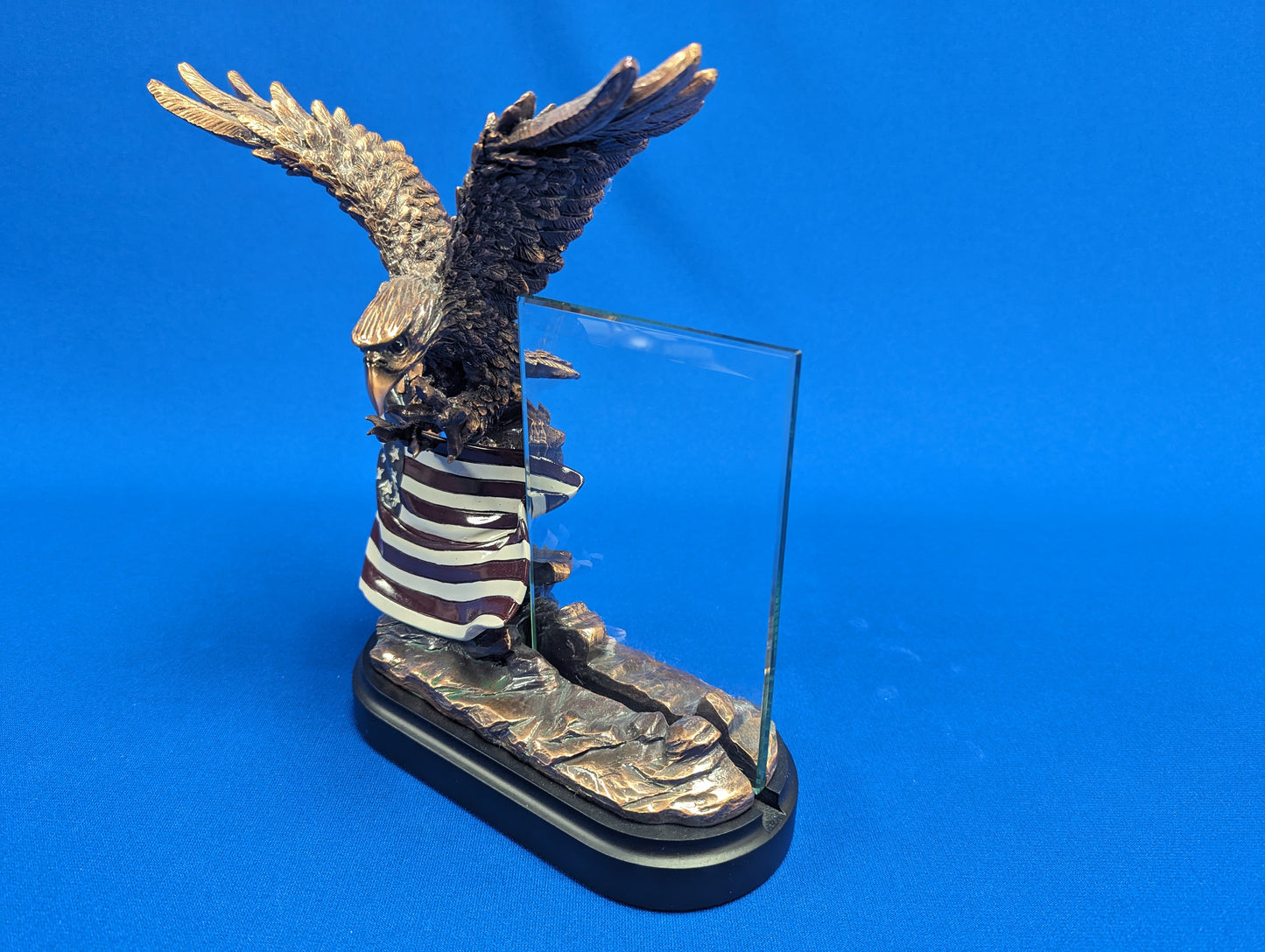 Eagle on Flag with Glass Plaque