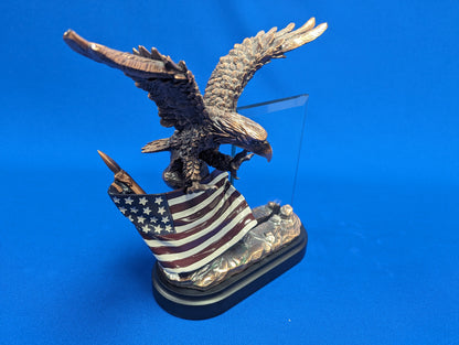 Eagle on Flag with Glass Plaque