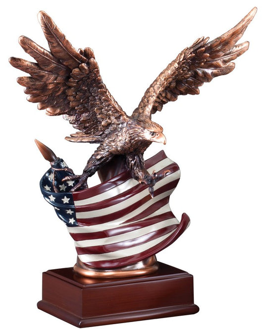 Large Eagle on Flag with Base