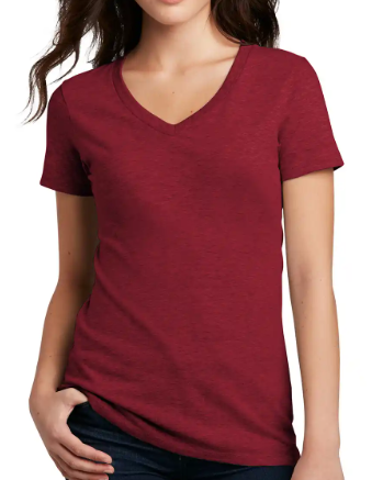 District Women’s Perfect Blend® CVC V-Neck Tee- Custom Design