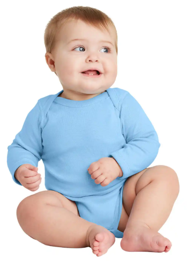 Rabbit Skins™ Infant Long Sleeve Baby Rib Bodysuit- Custom Design