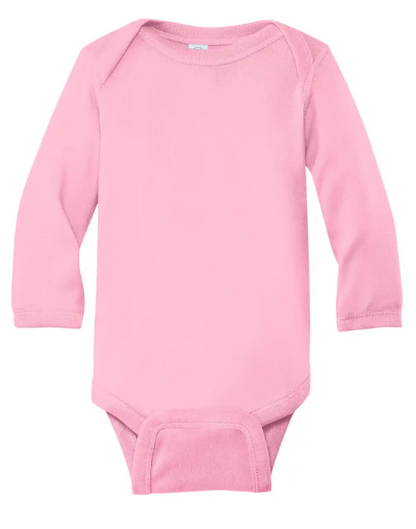 Rabbit Skins™ Infant Long Sleeve Baby Rib Bodysuit- Custom Design