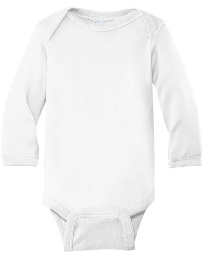 Rabbit Skins™ Infant Long Sleeve Baby Rib Bodysuit- Custom Design